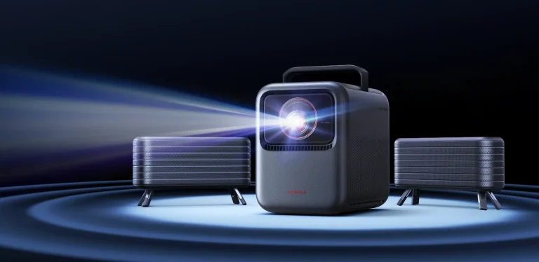 Anker Nebula X1 4K Laser Projector front view with lens and minimal design