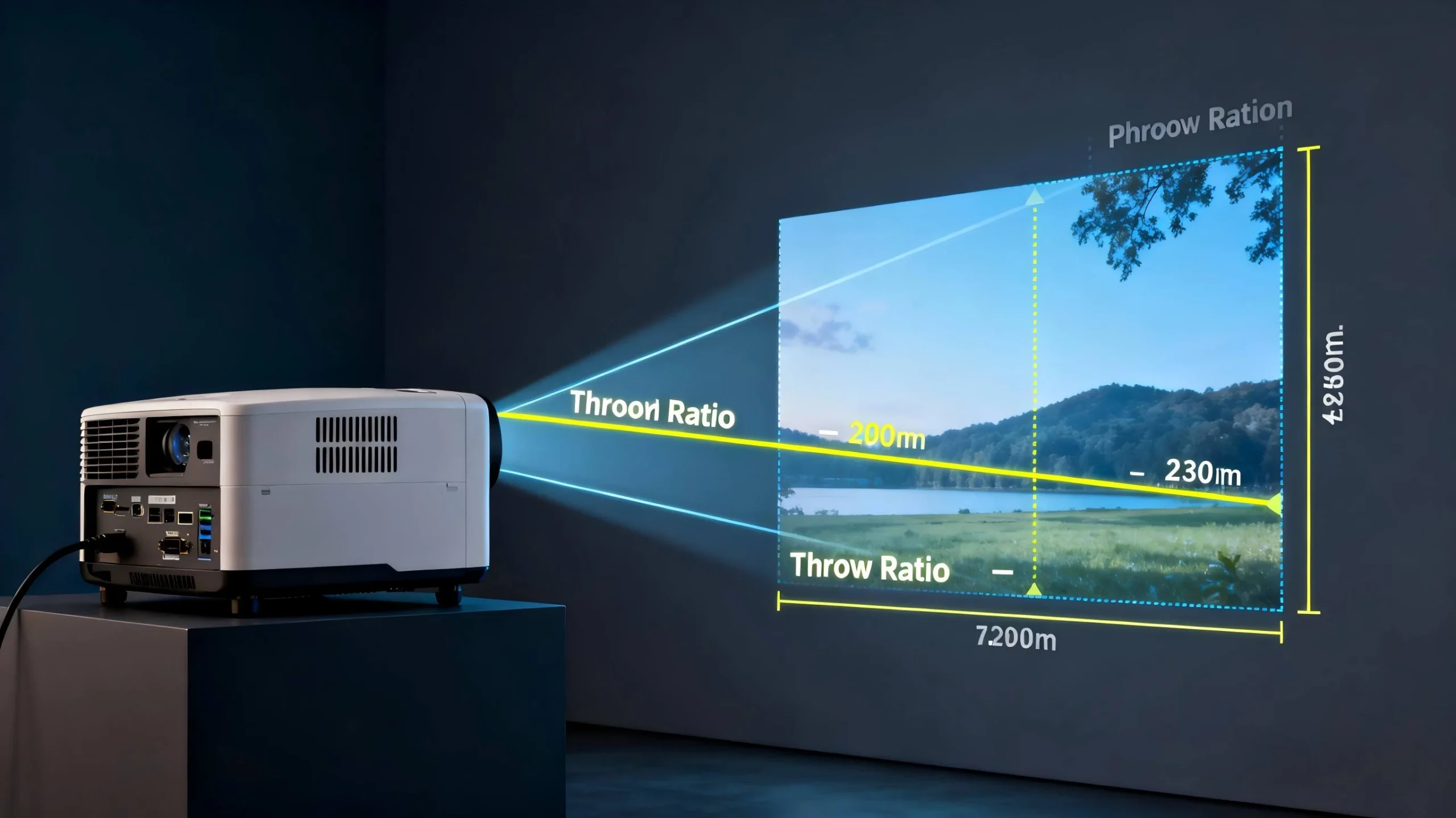Toumei Projector Placement Using Throw Ratio for a Perfect Setup