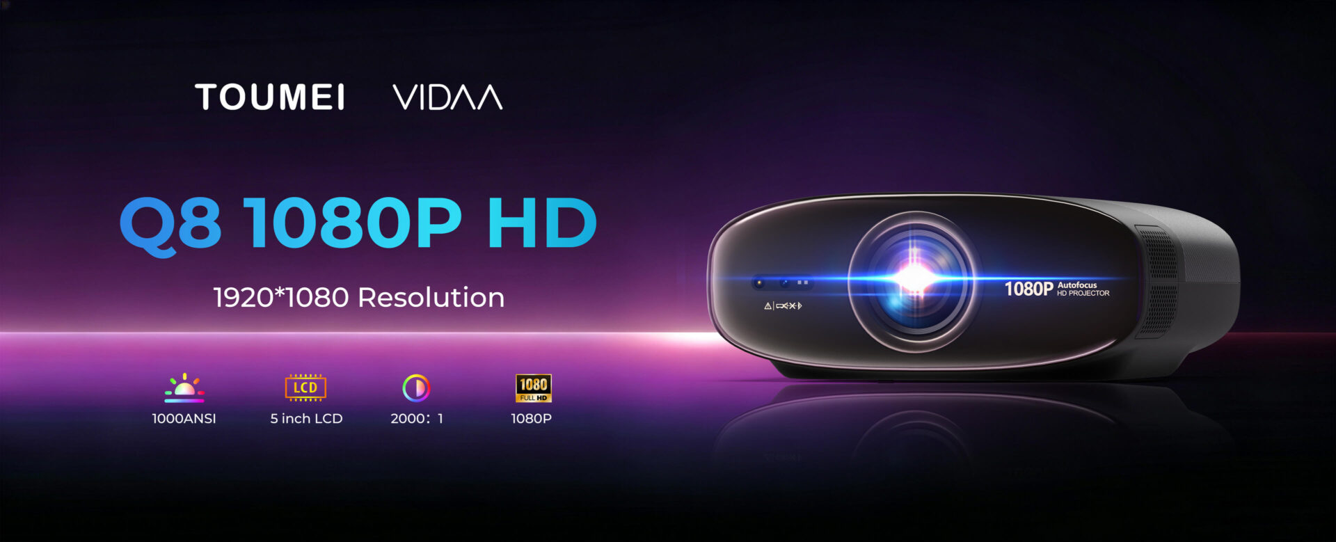 Toumei Q7 1080P Smart LCD Projector