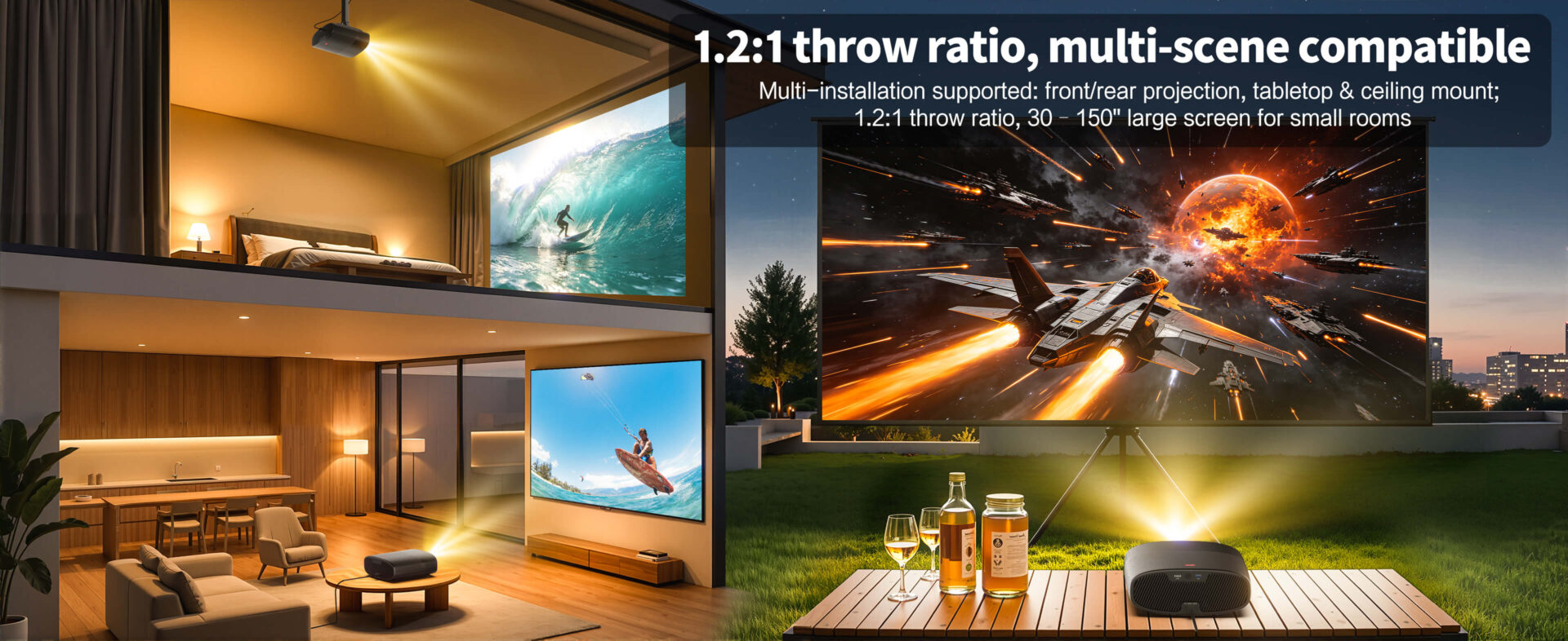 Toumei Q7 1080P Smart LCD Projector