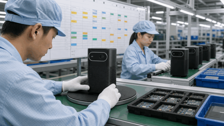 Projector manufacturer assembly and quality inspection production line